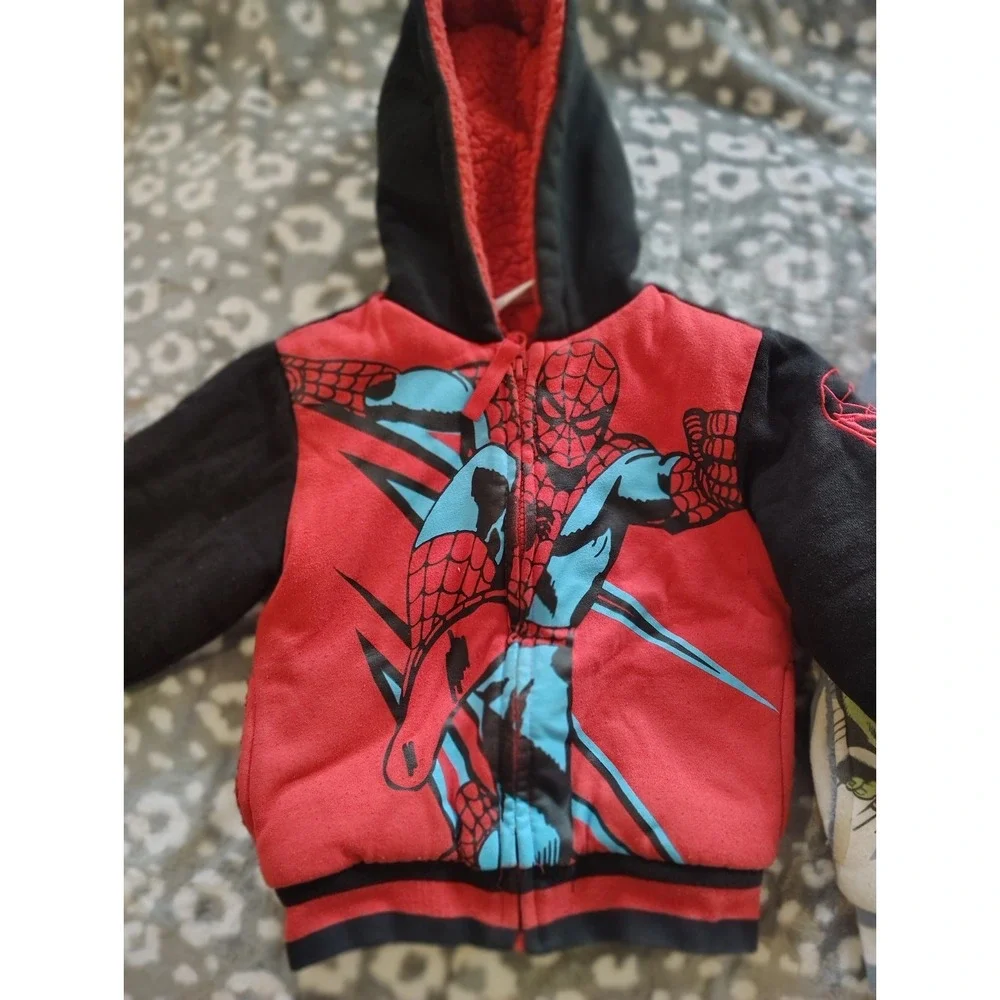 Toddler Marvel Hoodie Jacket Lot 2 Size 3T Spider-Man Avengers Zip Up Boys